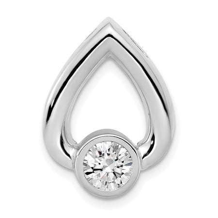 14k White Gold Holds 5mm Stone Teardrop Chain Slide Mounting (XSW374)