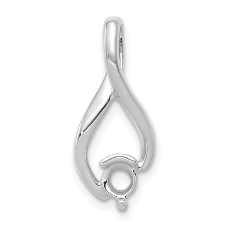 14k White Gold Holds 4mm Stone Fancy Slide Mounting Fits up to 2mm Regular/5mm Fancy or Reversible Omega (XSW377)