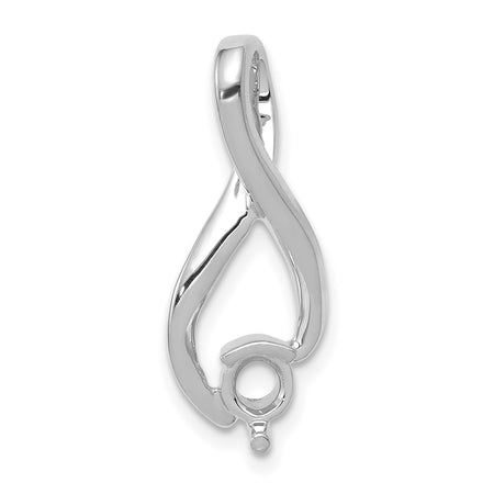 14k White Gold Holds 4.5mm Stone Fancy Slide Mounting Fits up to 2mm Regular/6mm Fancy or Reversible Omega (XSW378)