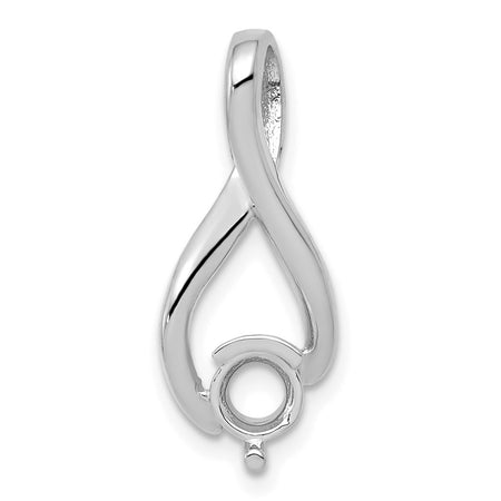 14k White Gold Holds 5mm Stone Fancy Slide Mounting Fits up to 2mm Regular/6mm Fancy or Reversible Omega (XSW379)