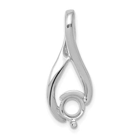 14k White Gold Holds 5.8mm Stone Fancy Slide Mounting Fits up to 2mm Regular/6mm Fancy or Reversible Omega (XSW380)