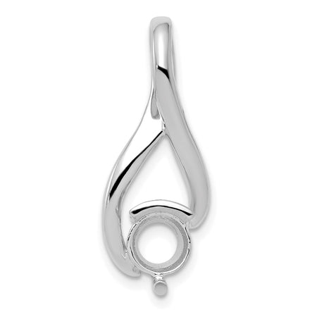 14k White Gold Holds 6.5mm Stone Fancy Slide Mounting Fits up to 3mm Regular/6mm Fancy or Reversible Omega (XSW381)