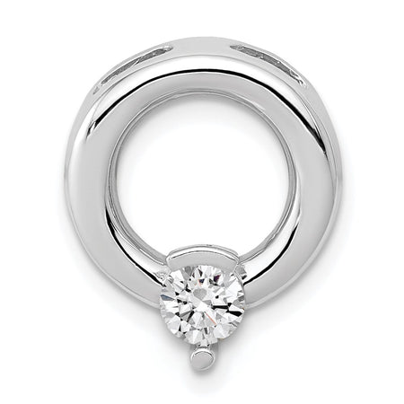 14k White Gold Holds 4mm Stone Circle Chain Slide Mounting (XSW388)