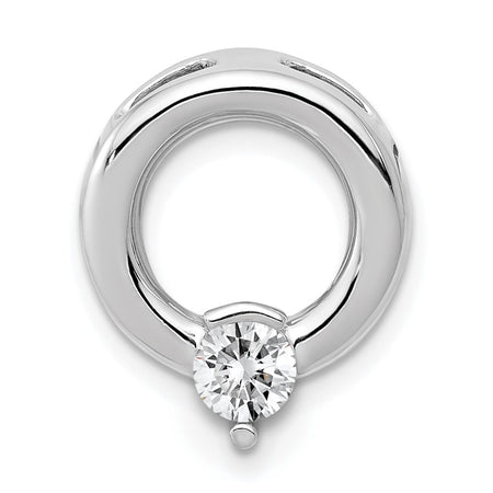14k White Gold Holds 4.4mm Stone Circle Chain Slide Mounting (XSW389)