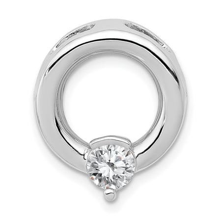 14k White Gold Holds 5mm Stone Circle Chain Slide Mounting (XSW390)