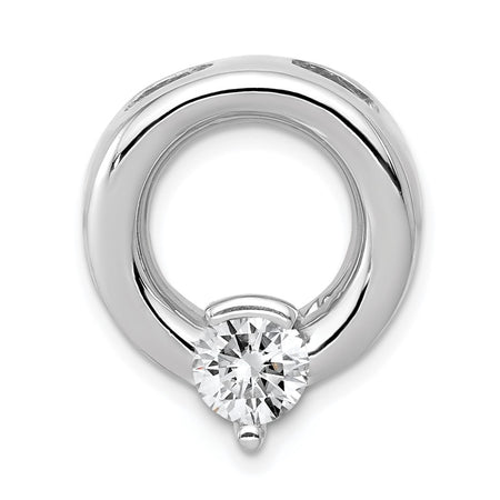 14k White Gold Holds 6.5mm Stone Circle Chain Slide Mounting (XSW392)