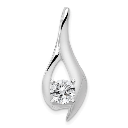 14k White Gold Fancy Peg-Set Diamond Slide Mounting Fits up to 4mm Regular/6mm Fancy or Reversible Omega (XSW399)
