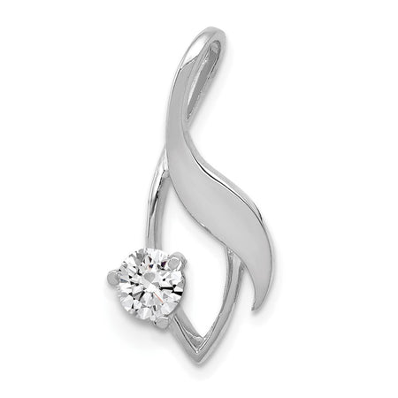 14k White Gold Holds 4mm Stone Fancy Slide Mounting Fits up to 2mm Regular/6mm Fancy or Reversible Omega (XSW402)