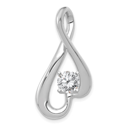 14k White Gold Fancy Peg-Set Diamond Slide Mounting Fits up to 6mm Regular/Fancy/Reversible Omega (XSW410)