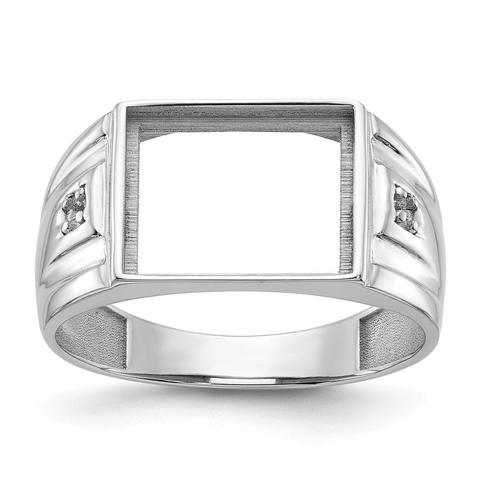 14k White Gold Men's ring mounting (Y1543)