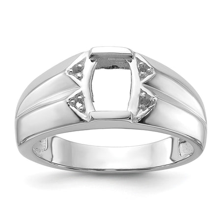 14k White Gold Men's ring mounting (Y1562)