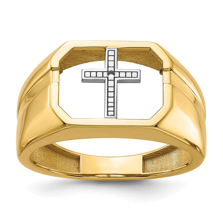14k Men's Cross Ring Mounting (Y1572)