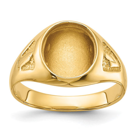 14k Men's Polished and Textured Masonic Ring Mounting (Y1581)