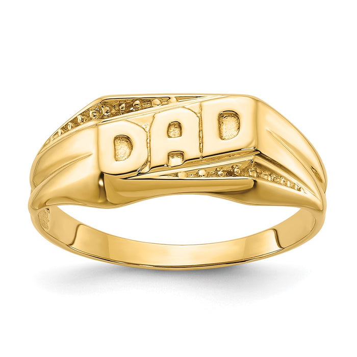 14k Polished Etched Edges Diamond DAD Ring Mounting (Y1616)