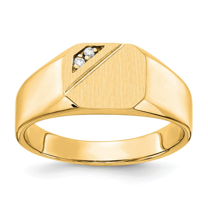 14k 9.0x10.0mm Open Back Signet Ring Mounting (Y1626Y)