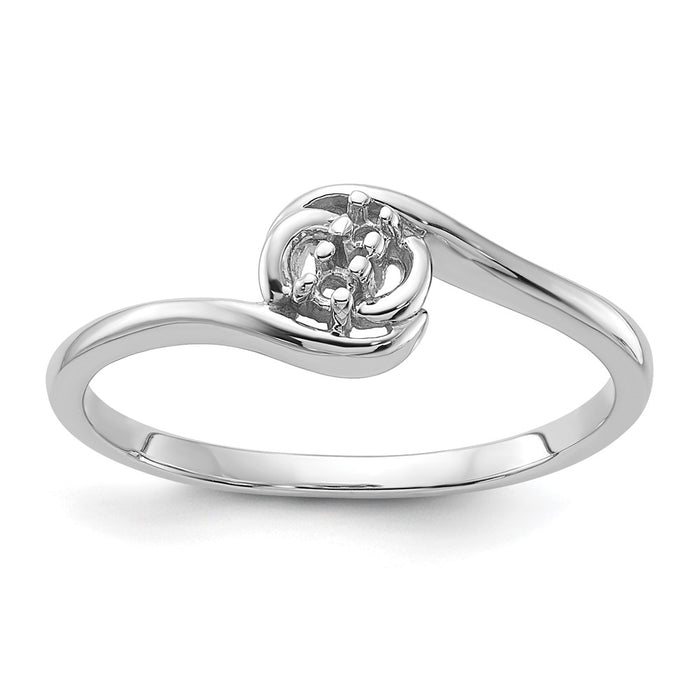 14k White Gold Polished Diamond Ring Mounting (Y1707)