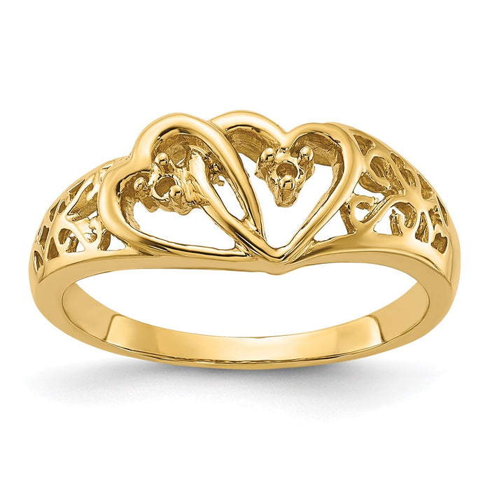 14k Polished .05ct. Diamond Heart Ring Mounting (Y1729)