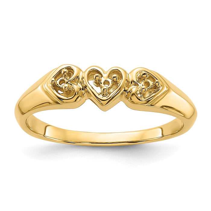 14k Polished .05ct. Diamond Heart Ring Mounting (Y1738)