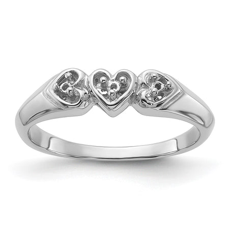 14k White Gold Polished .05ct. Diamond Heart Ring Mounting (Y1739)