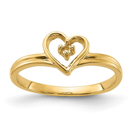 14k Polished .03ct. Diamond Heart Ring Mounting (Y1780)