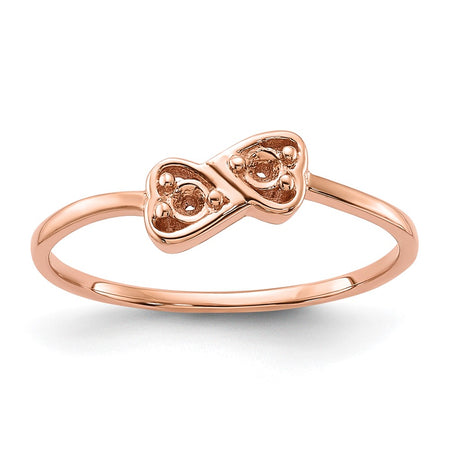14k Rose Gold Polished .05ct. Diamond Heart Ring Mounting (Y1794)