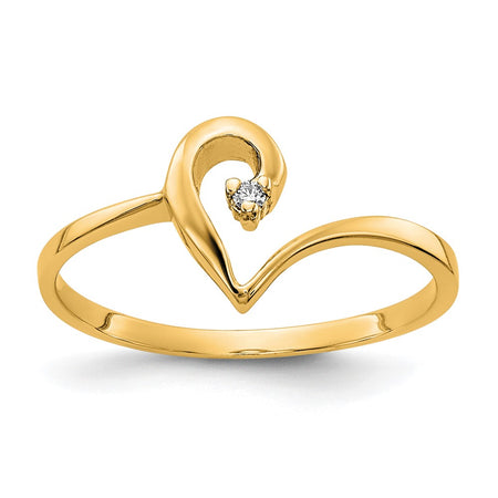 14K Polished .01ct. Diamond Heart Ring Mounting (Y1829Y)