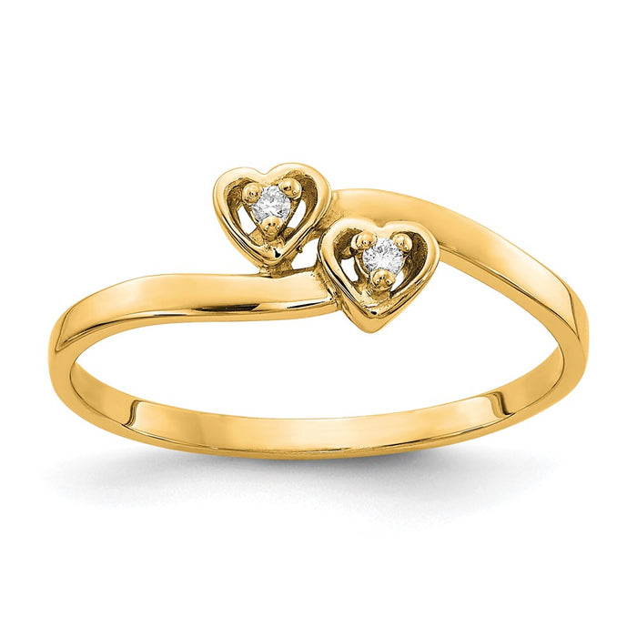 14K Polished .02ct. Diamond Heart Ring Mounting (Y1836Y)