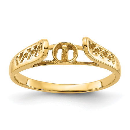 14k Polished Pearl Filigree Ring Mounting (Y1845)