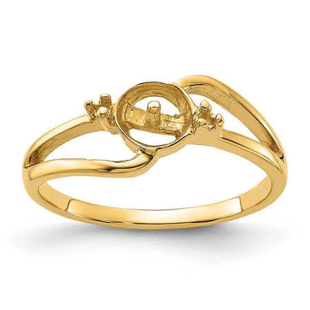 14k Polished Diamond & Pearl Ring Mounting (Y1853)