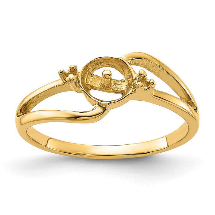 14k Polished Diamond & Pearl Ring Mounting (Y1853)