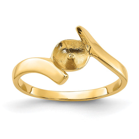 14k Polished Pearl Ring Mounting (Y1857)