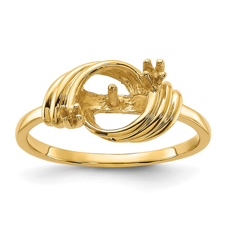 14k Polished Diamond & Pearl Ring Mounting (Y1863)