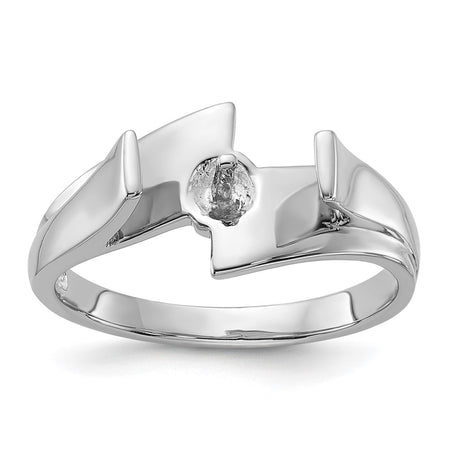 14k White Gold Polished Pearl Ring Mounting (Y1868)