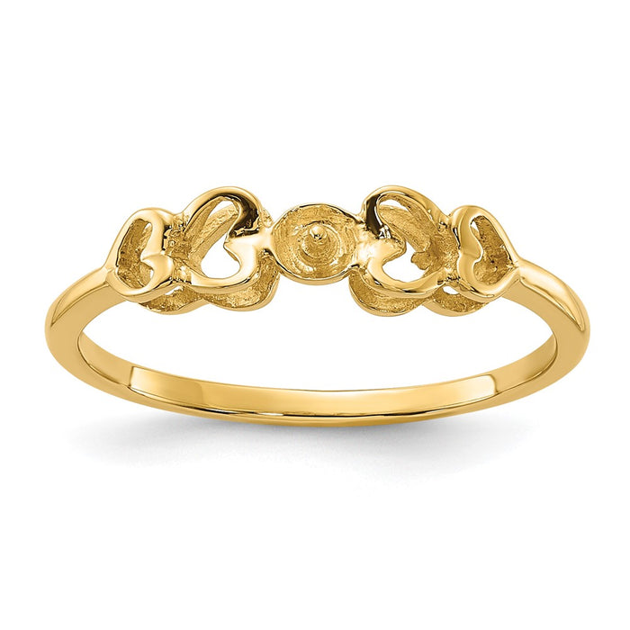 14k Polished Pearl Ring Mounting (Y1869)