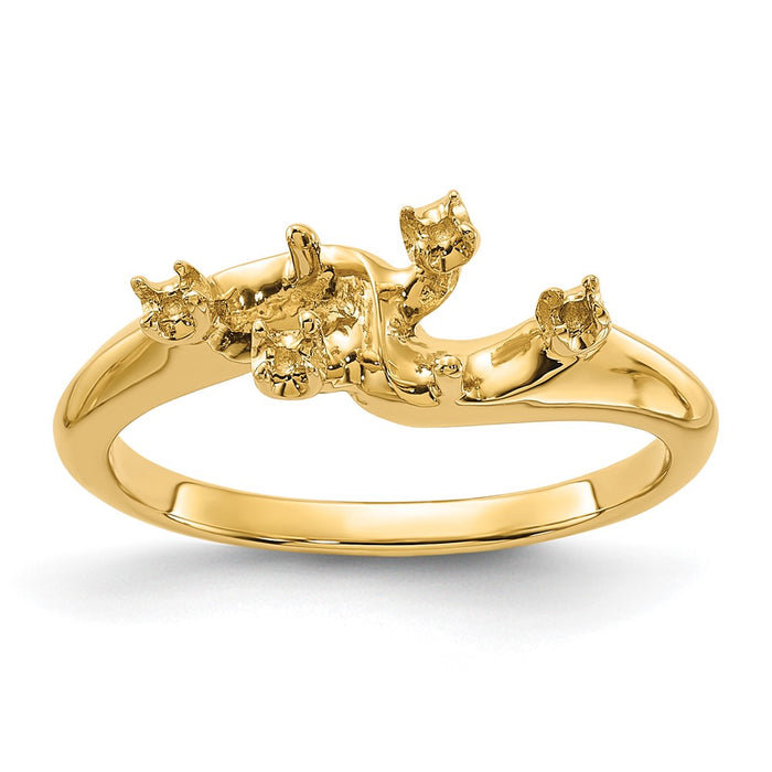 14k Polished Diamond & Pearl Ring Mounting (Y1875)