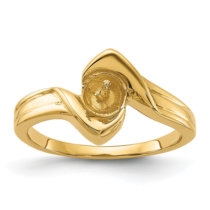 14k Polished Pearl Ring Mounting (Y1912)