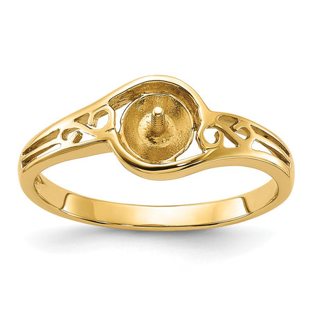 14k Polished Pearl Filigree Ring Mounting (Y1918)