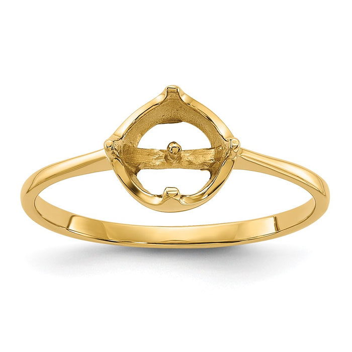 14k Polished Pearl Ring Mounting (Y1926)