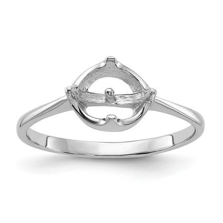 14k White Gold Polished Pearl Ring Mounting (Y1927)