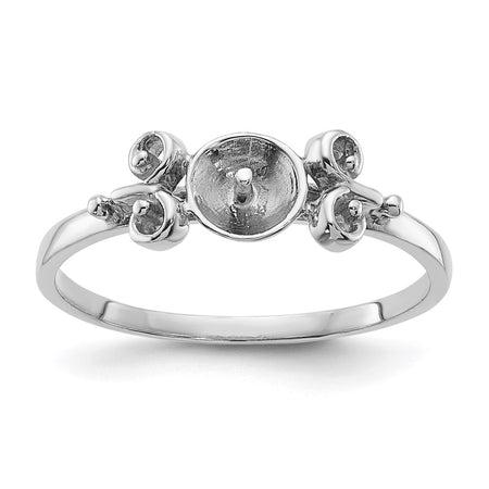 14k White Gold Polished Pearl Ring Mounting (Y1941)