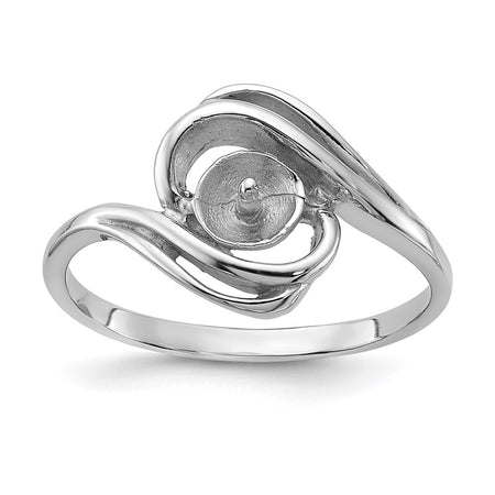 14k White Gold Polished Pearl Ring Mounting (Y1967)