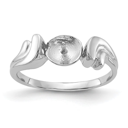 14k White Gold Polished Pearl Ring Mounting (Y2003)