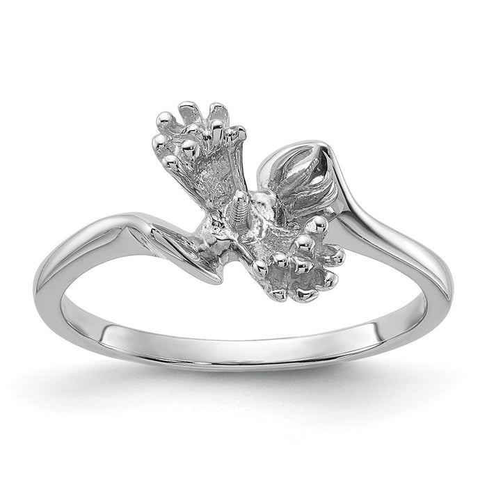 14k White Gold Polished Diamond & Pearl Ring Mounting (Y2015)