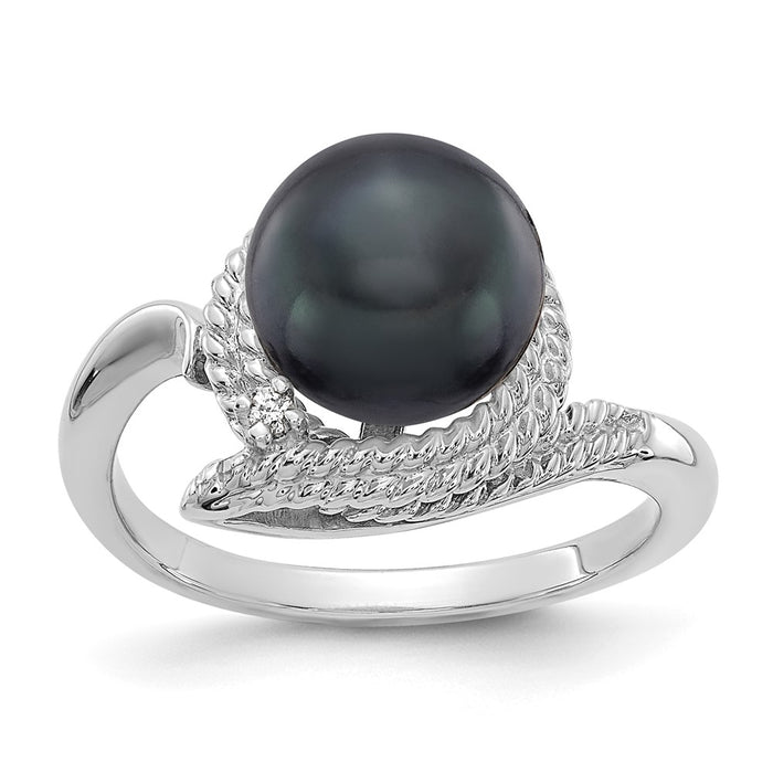 14k White Gold Polished Diamond & Pearl Ring Mounting (Y2026W)
