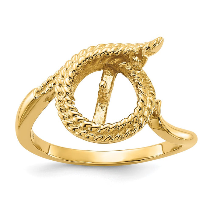 14k Polished Diamond & Pearl Ring Mounting (Y2026)