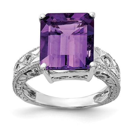 14ky Gold .02ct. Diamond & 12x10 Emerald-cut Gemstone Ring Mounting (Y2270Y)