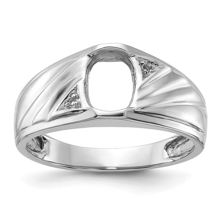 14k White Gold Mens Diamond and Onyx Ring Mounting (Y3986)