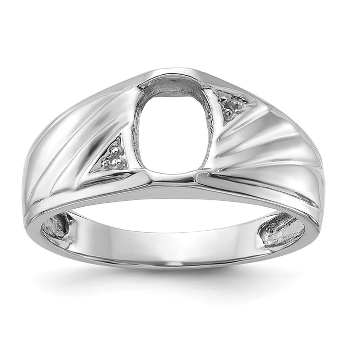 14k White Gold Mens Diamond and Onyx Ring Mounting (Y3986)