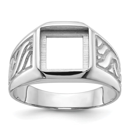 14k white men's onyx ring mounting (Y4016)