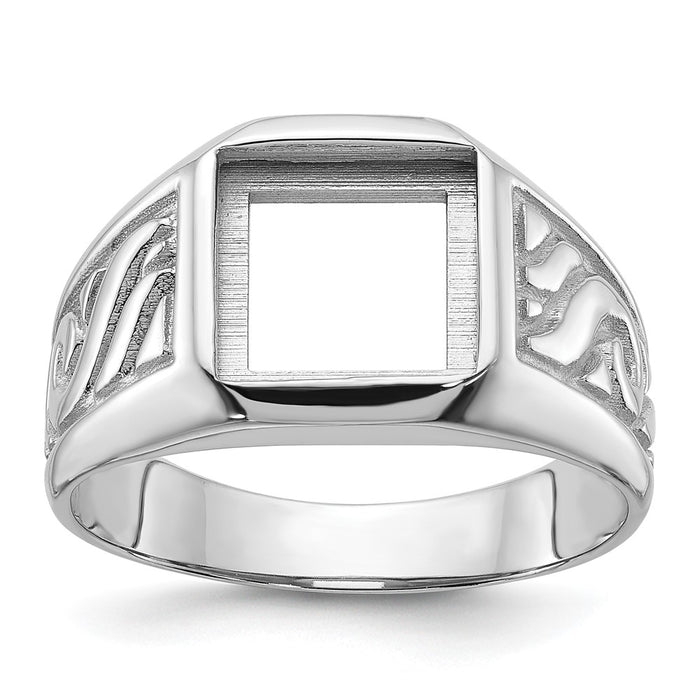 14k white men's onyx ring mounting (Y4016)